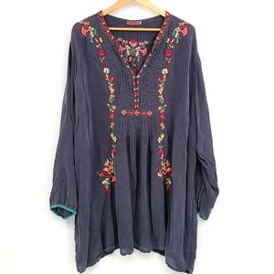 Johnny Was Embroidered Tunic Blouse